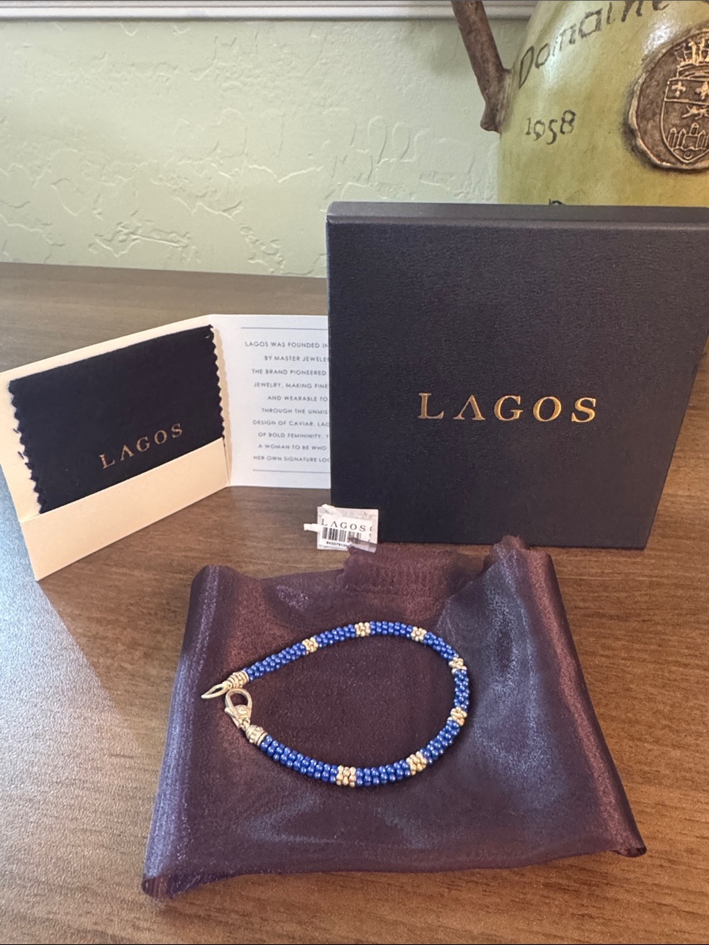 LAGOS Caviar Ultramarine Seven Silver Station Ceramic Bracelet, 5mm - Picture 4 of 6